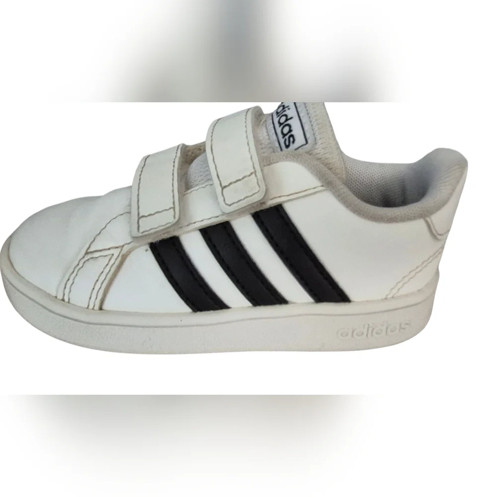 Adidas Kids White and Black Sneakers
